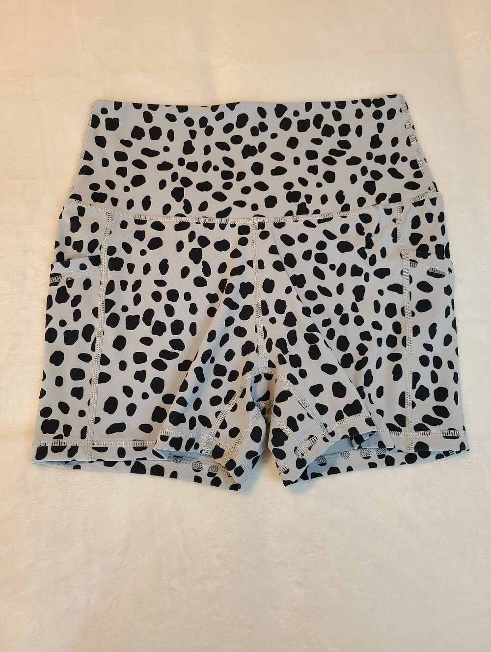 Sunzel High Waist Dalmatian Print Athletic Bike Shorts Size M